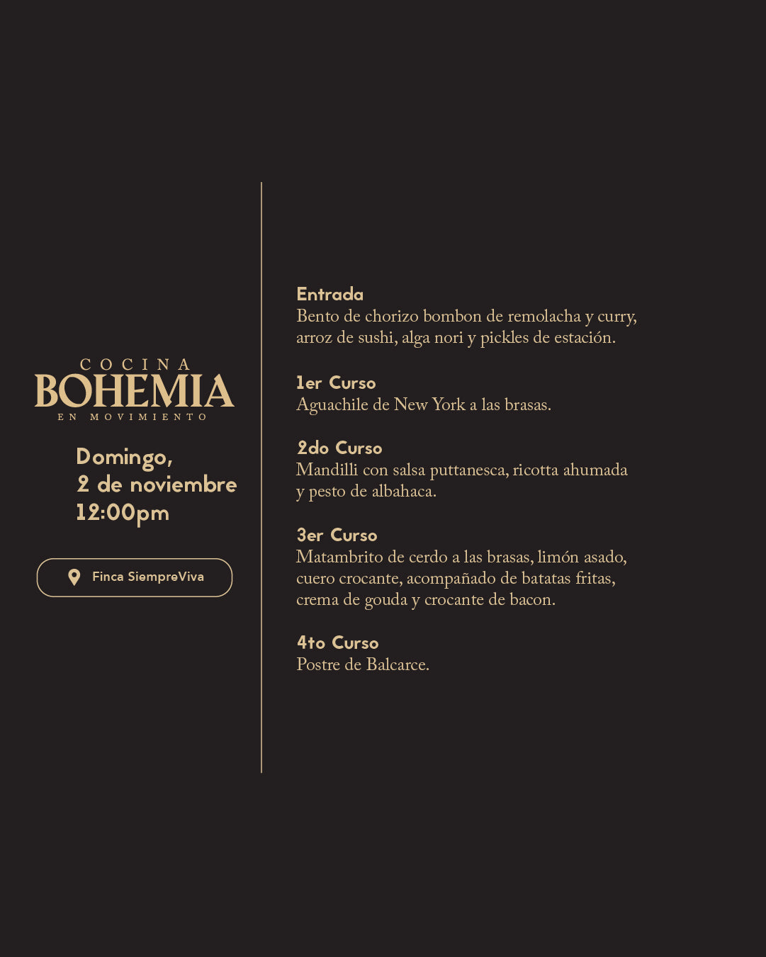 Bohemia Cocina en Movimiento