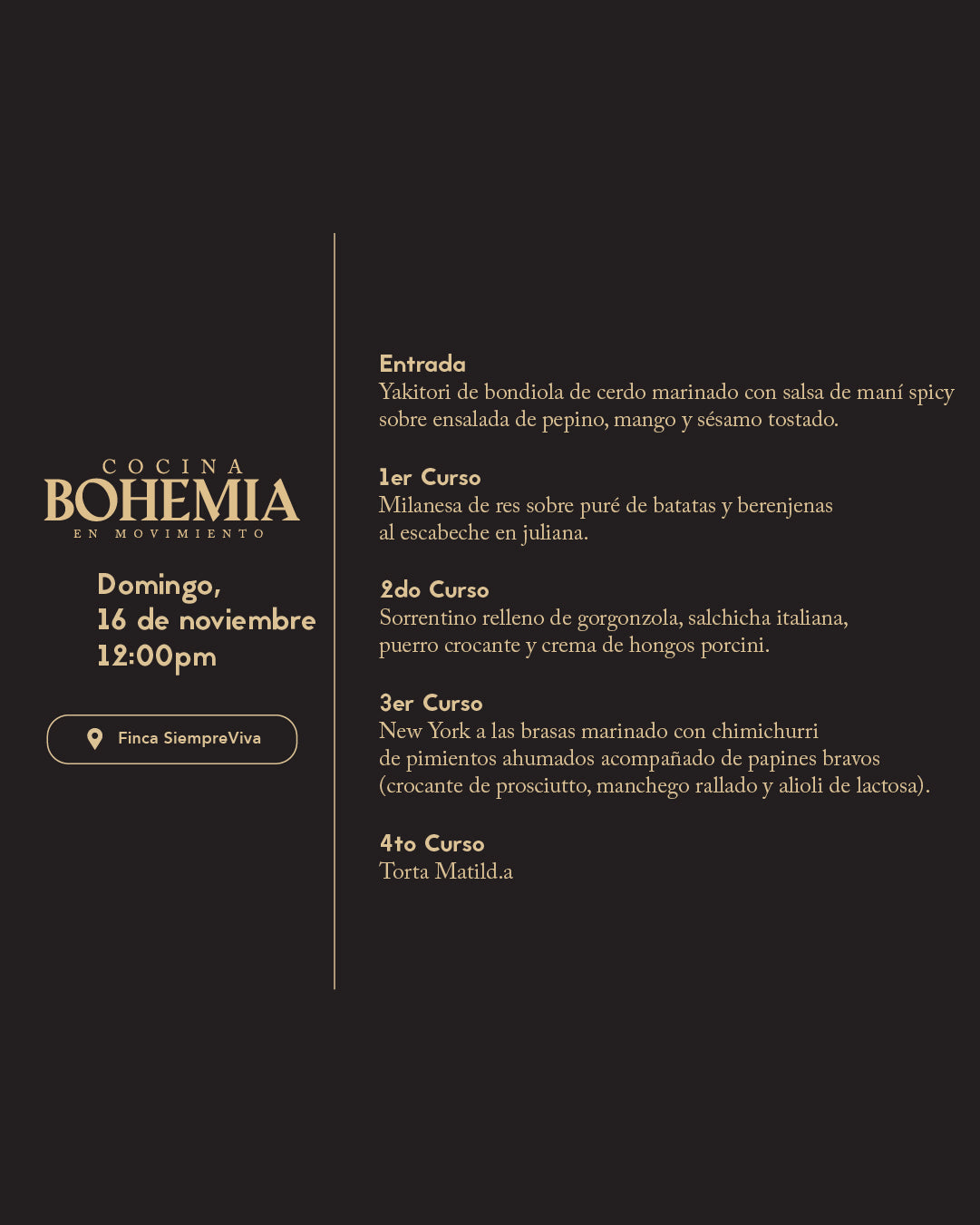 Bohemia Cocina en Movimiento