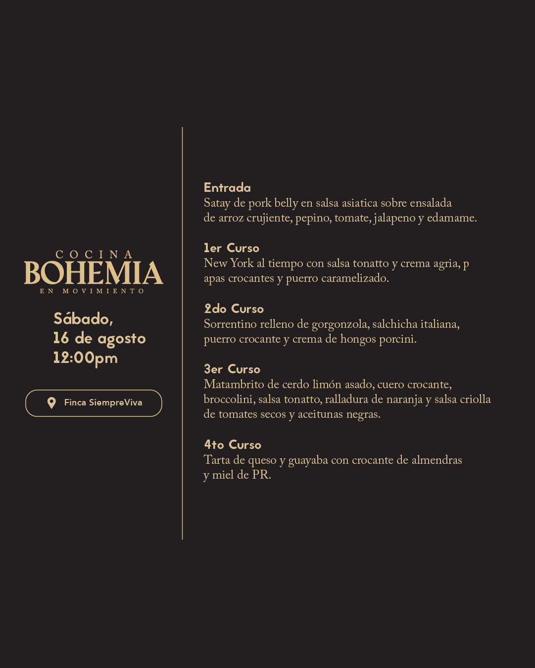 Bohemia Cocina en Movimiento
